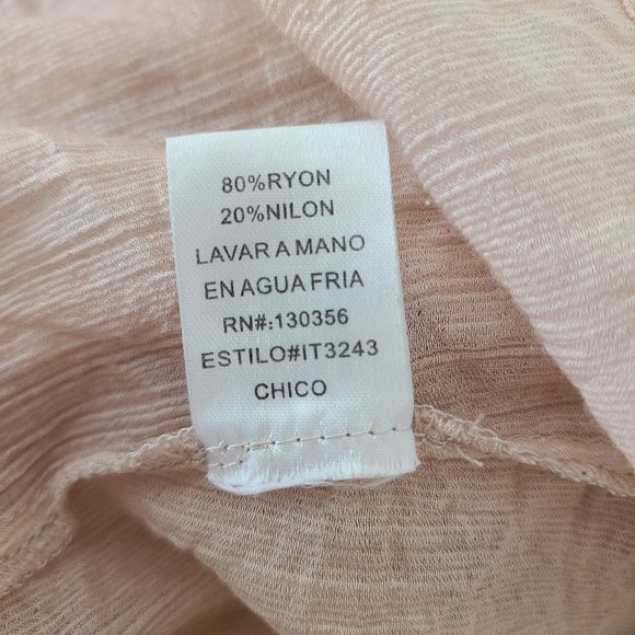 Pale Pink blouse with cream embroidered - Picture 6 of 6